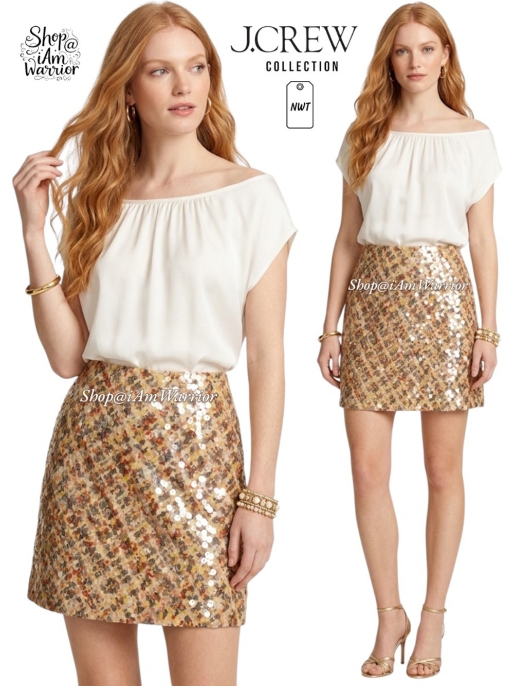 J.Crew Collection RARE NWT paillettes embellished mini skirt *shop@iamwarrior